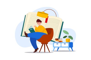 Yaşam Tarzı Illustration konsepti. Düz illüstrasyon beyaz arkaplanda izole edildi