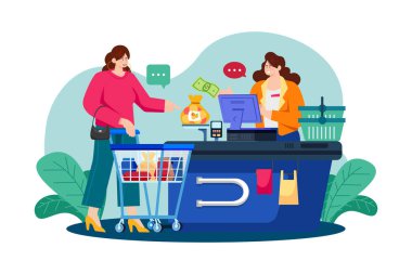 Kara Cuma Illustration konsepti. Düz illüstrasyon beyaz arkaplanda izole edildi
