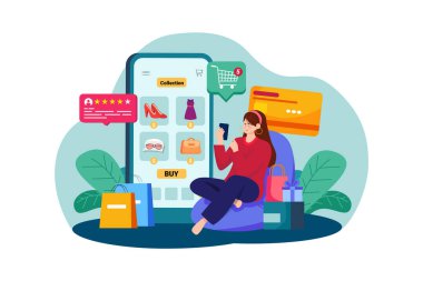 Kara Cuma Illustration konsepti. Düz illüstrasyon beyaz arkaplanda izole edildi