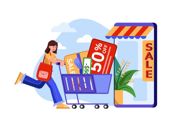 Commerce Illustration Concept Flat Illustration Isolated White Background — Stock Photo, Image