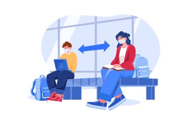 İnsanlar kanepede oturup dizüstü bilgisayar kullanıyorlar. vektör illüstrasyonu