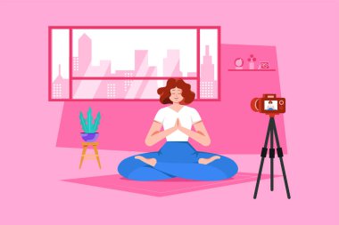 Social Media Illustration concept. Flat illustration isolated on white background