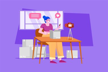 Social Media Illustration concept. Flat illustration isolated on white background