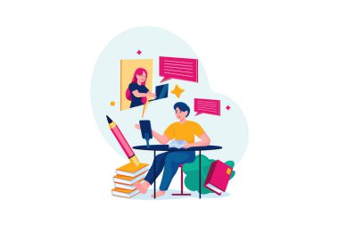 people with book and books in the library vector illustration design