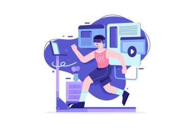 akıllı telefon ve laptop ile çevrimiçi eğitim modern düz tasarım vektör illüstrasyon kavramı.
