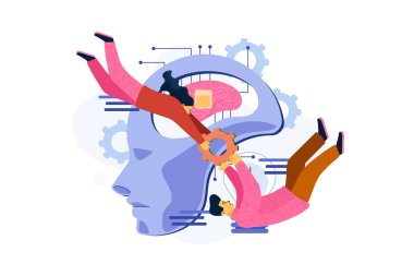 İnsan beyni ve insan kılığına girmiş vitesler.