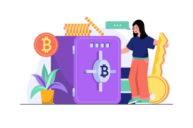 Şifreleme para birimi vektör çizimi