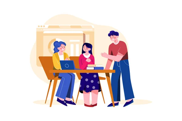 People Working Together Office Vector Illustration Design — ストックベクタ