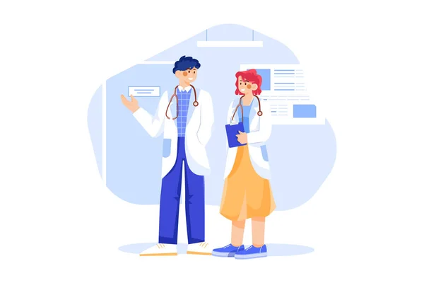 Doctor Patient Nurse Vector Illustration — Vector de stock