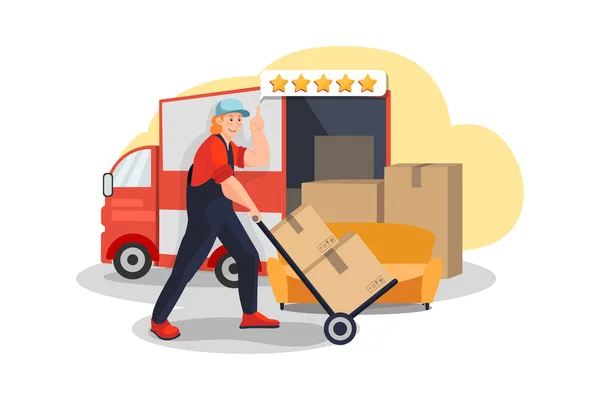 Delivery Service Moving New Home Vector Illustration — ストックベクタ