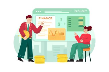 Financial Analyst Illustration concept on white background