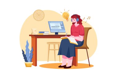 Eğitim Kaynakları Illustration konsepti. Düz illüstrasyon beyaz arkaplanda izole edildi
