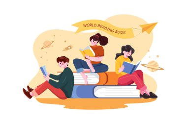 Eğitim Kaynakları Illustration konsepti. Düz illüstrasyon beyaz arkaplanda izole edildi