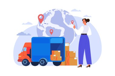 Business Startup Illustration konsepti. Düz illüstrasyon beyaz arkaplanda izole edildi