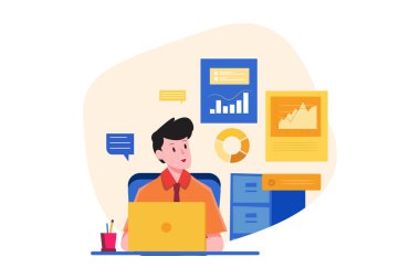 Business Activities Illustration concept. Flat illustration isolated on white background