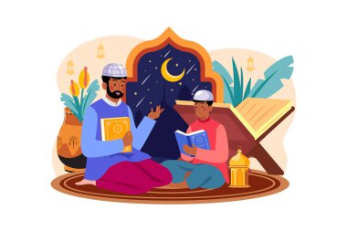 Eid Al-adha Illustration concept. Flat illustration isolated on white background