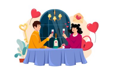 Kadınlar Günü İllüstrasyon Konsepti. Düz illüstrasyon beyaz arkaplanda izole edildi.