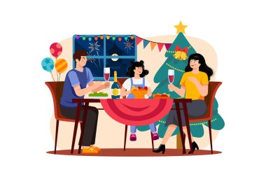 New years Eve Illustration concept. Flat illustration isolated on white background.