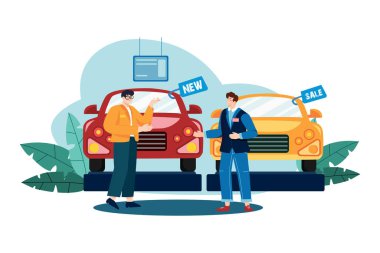 Car Dealership Illustration concept. Flat illustration isolated on white background