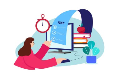 Online Education Illustration concept. Flat illustration isolated on white background