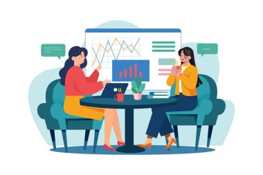 İş Aktiviteleri Çizim Konsepti. Düz illüstrasyon beyaz arkaplanda izole edildi