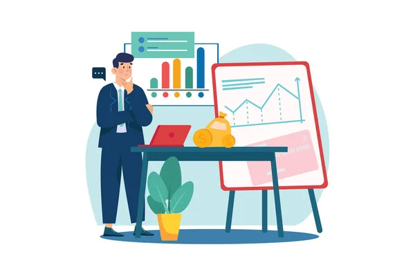 Business Activities Illustration Concept Flat Illustration Isolated White Background —  Vetores de Stock