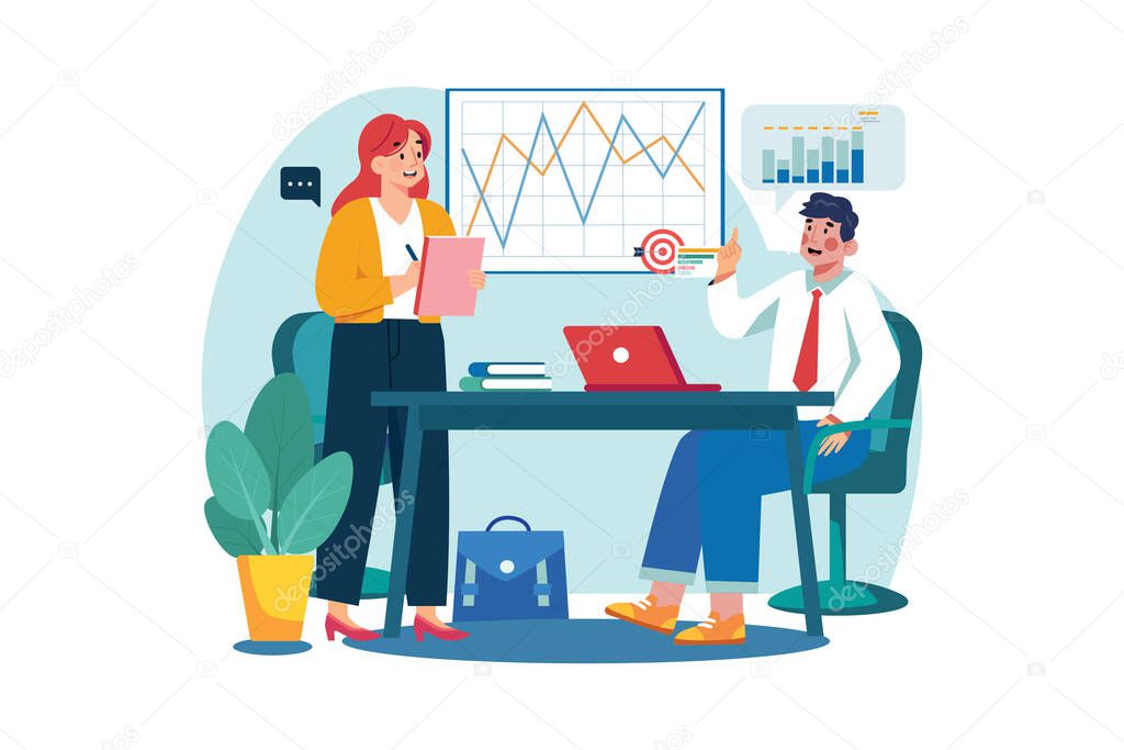 Business Activities Illustration concept. Flat illustration isolated on white background