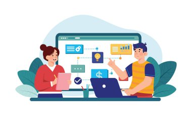 Employees working on the business idea