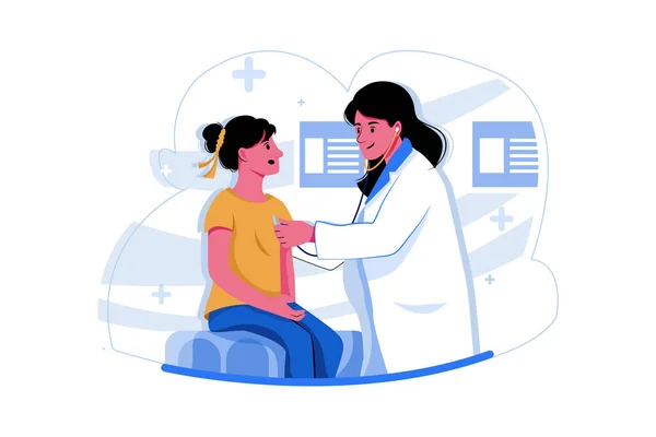 Doctor Treating Female Patient — Stock Vector