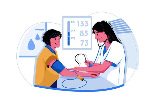 Nurse Checking Blood Pressure — Stock Vector