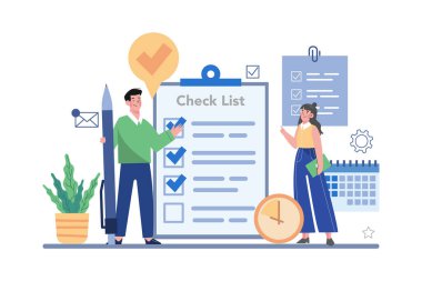 Business schedule management Illustration concept on white background