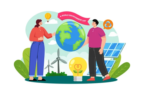 World Environment day Illustration concept on white background