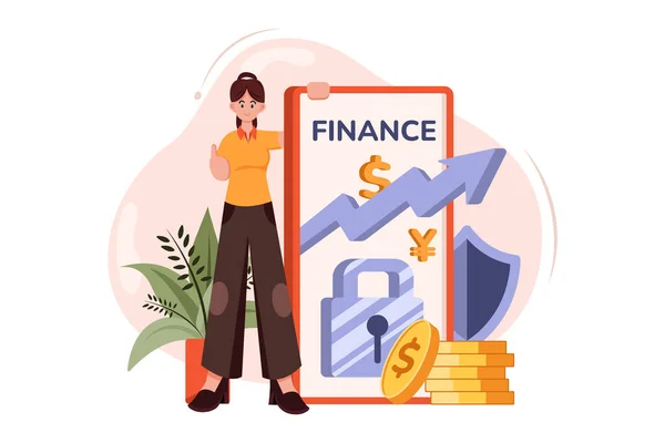 Financial Management Illustration Concept White Background — Stock Vector