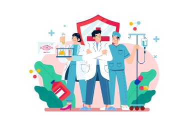 Medical Team Illustration concept on white background
