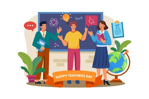 Έννοια Εικονογράφησης Ημέρας Δασκάλων Λευκό Φόντο — Διανυσματικό Αρχείο
