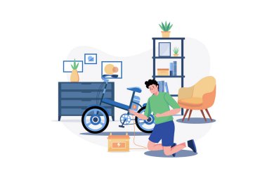 Man Charges The Electric Bike At Home