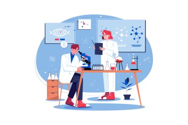 Research Assistant Illustration concept on white background