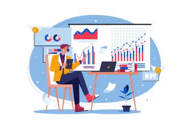 Business Analyst Illustration concept on white background
