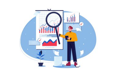 Title Analyst Illustration concept on white background