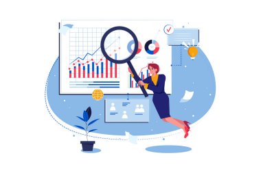 Market Researcher Illustration concept on white background