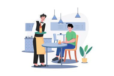 Waiter Bring Bottle to Male