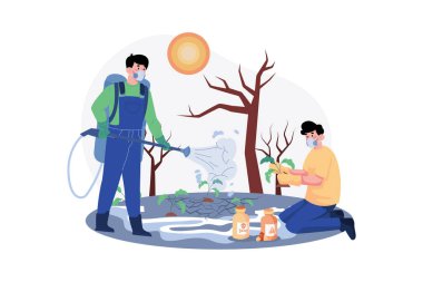 Soil Degradation Illustration concept on white background