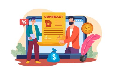 The man made the rental agreement online