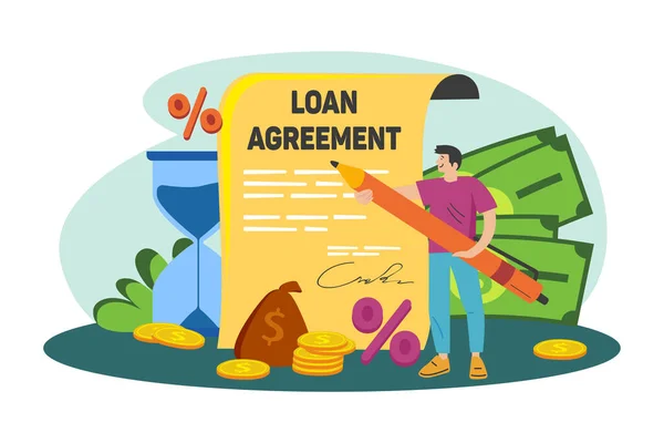 Man Loan Agreement — Vettoriale Stock