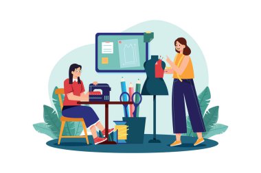 Fashion Designer Illustration concept on white background