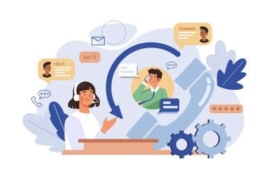 Female Operators Working With Customers at the call center