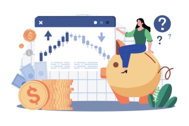 Beyaz arka planda yatırım kârı Illustration kavramını ele alalım