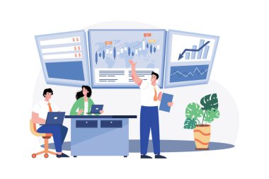 Beyaz fon üzerine Yatırım Eğitimi İllüstrasyon konsepti 