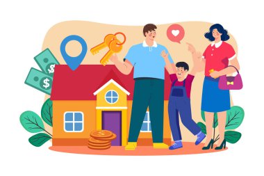 Beyaz arka planda emlak tasviri kavramı