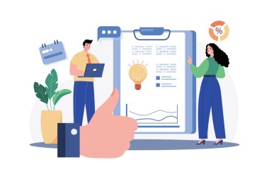 Takım çalışması Illustration konsepti. Beyaz arkaplanda izole edilmiş düz bir illüstrasyon